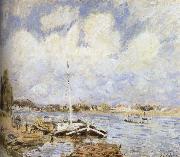 Alfred Sisley The boat on the sea oil painting on canvas
